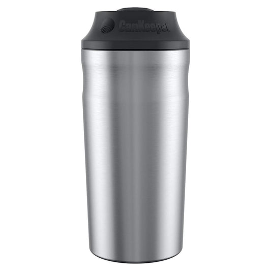 BottleKeeper 3-IN-1 Double Walled Vacuum Insulated Can Cooler with Lid, Stainless Steel