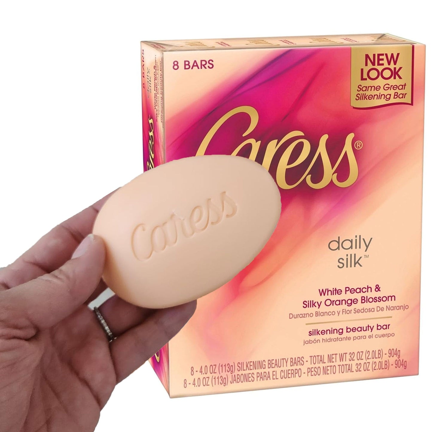 Caress New Look Daily Silk Moisturizing Beauty Bar, 4 Oz