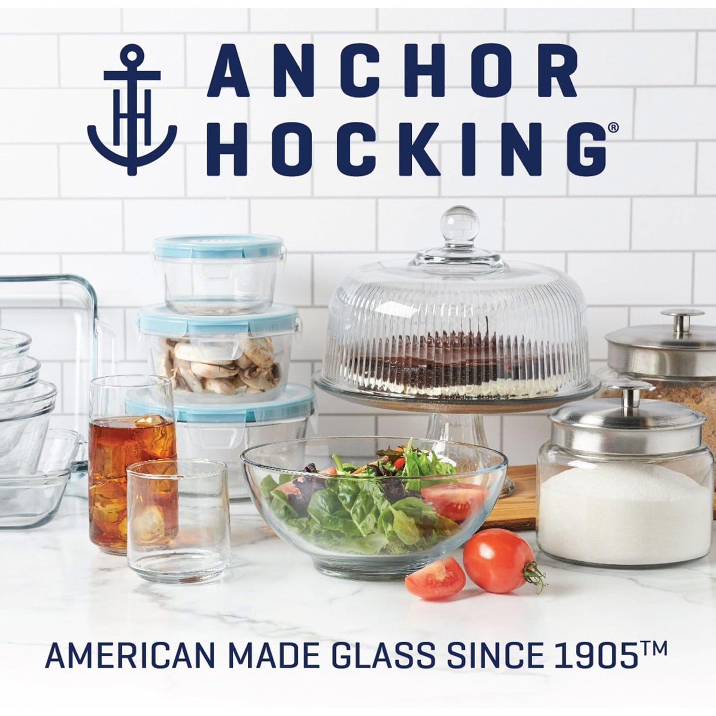 Anchor Hocking Glass Mixing Batter Bowl, Clear, 2 Quart