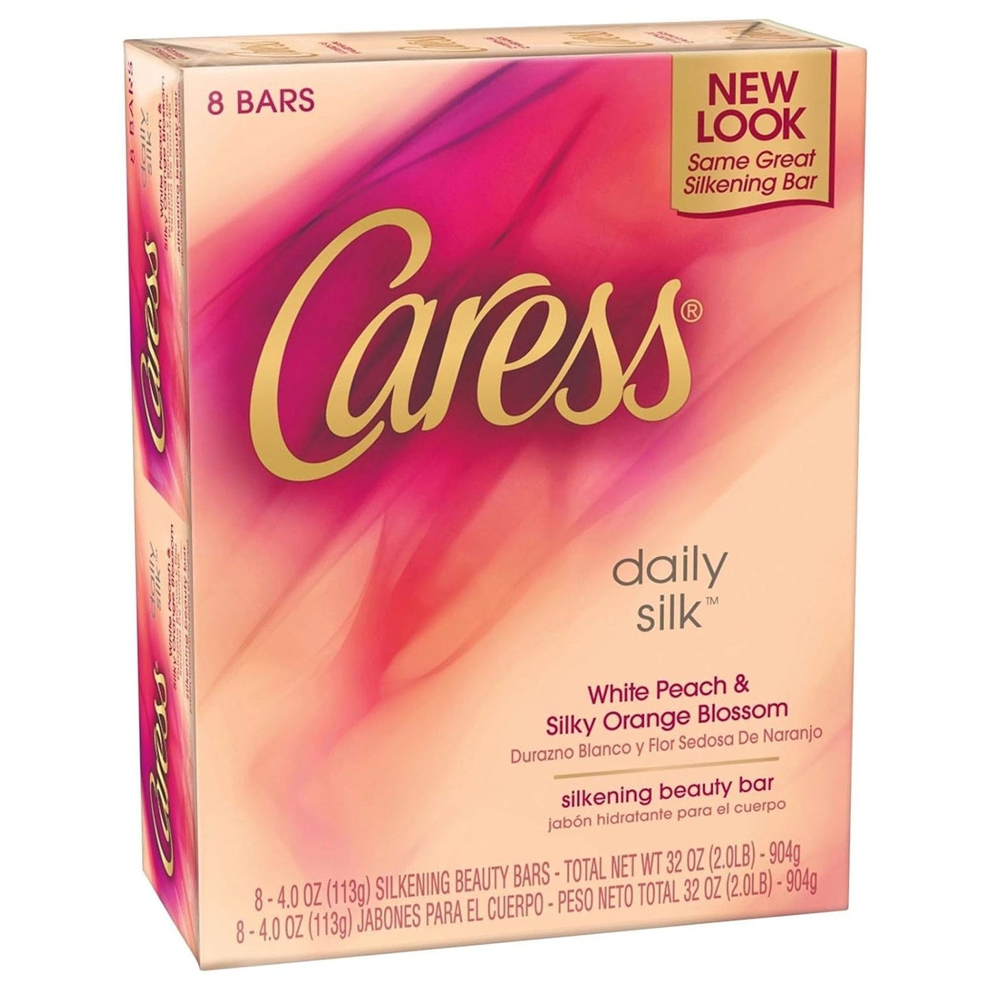 Caress New Look Daily Silk Moisturizing Beauty Bar, 4 Oz