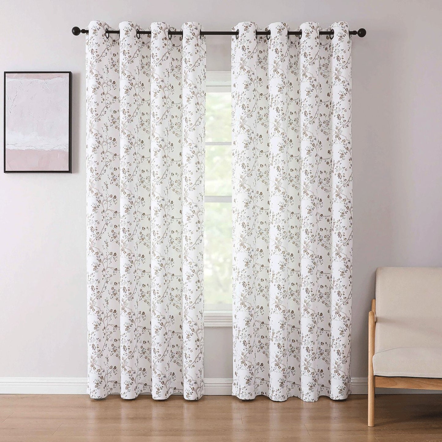 Arlo Printed Room Darkening Grommet Window Curtain Panel, 52x84 Inches