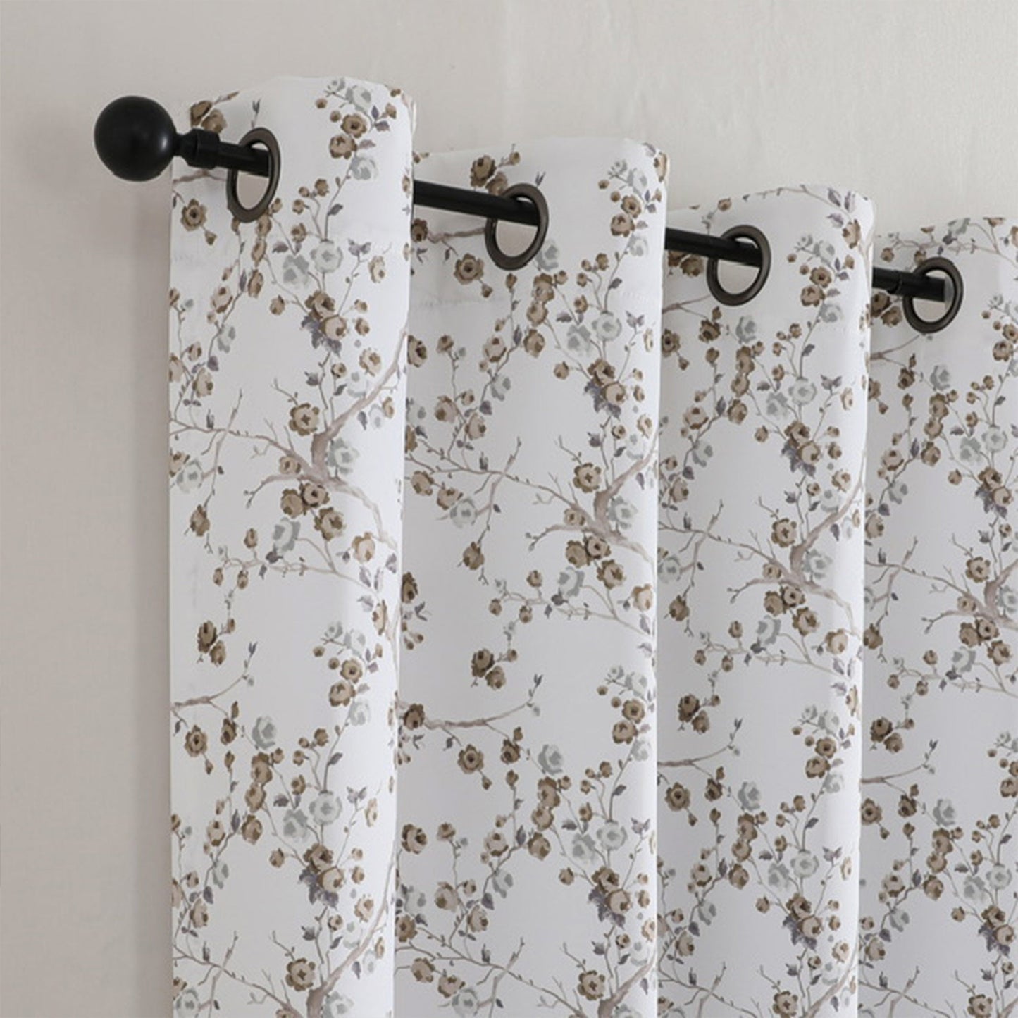 Arlo Printed Room Darkening Grommet Window Curtain Panel, Neutral, 52x84 Inches