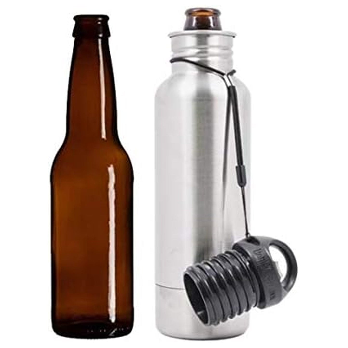 Bottle Keeper 3-IN-1 Standard Original Stainless Steel Bottle Holder and Insulator, Stainless Steel, 12 Oz
