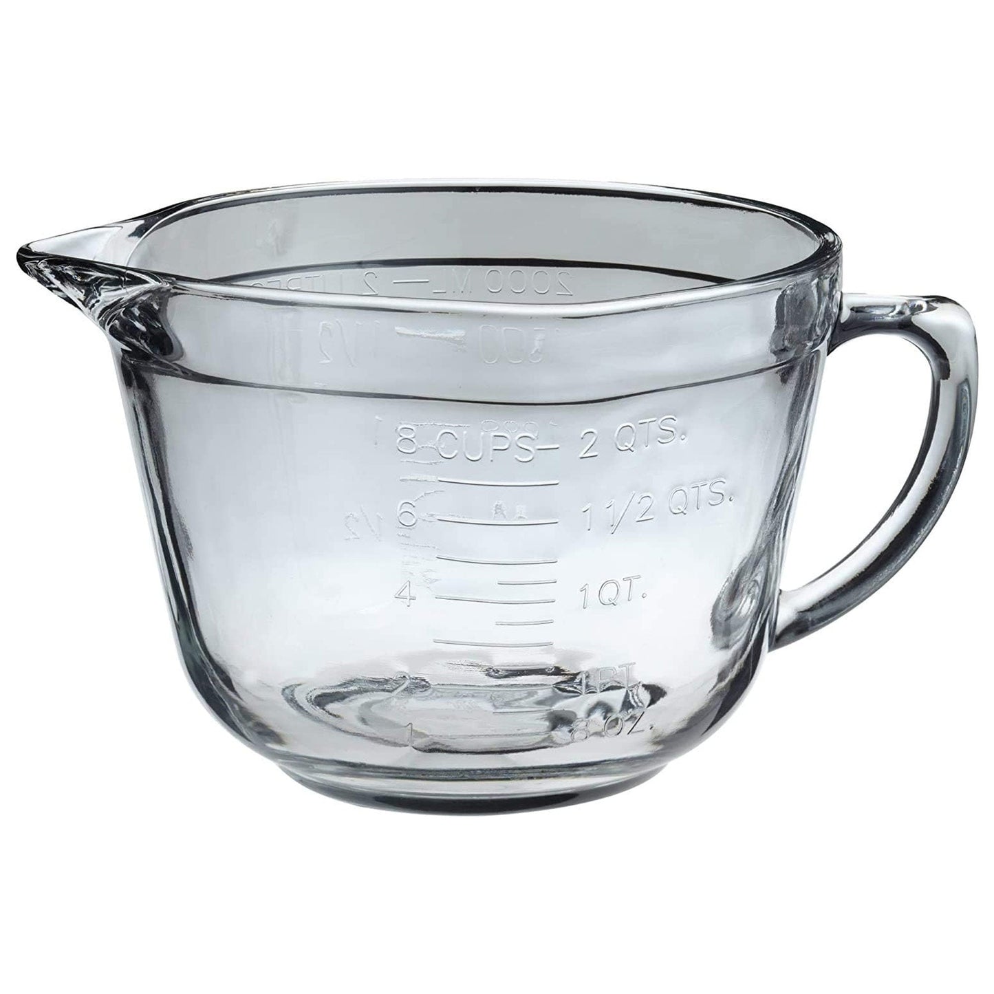 Anchor Hocking Glass Mixing Batter Bowl, Clear, 2 Quart