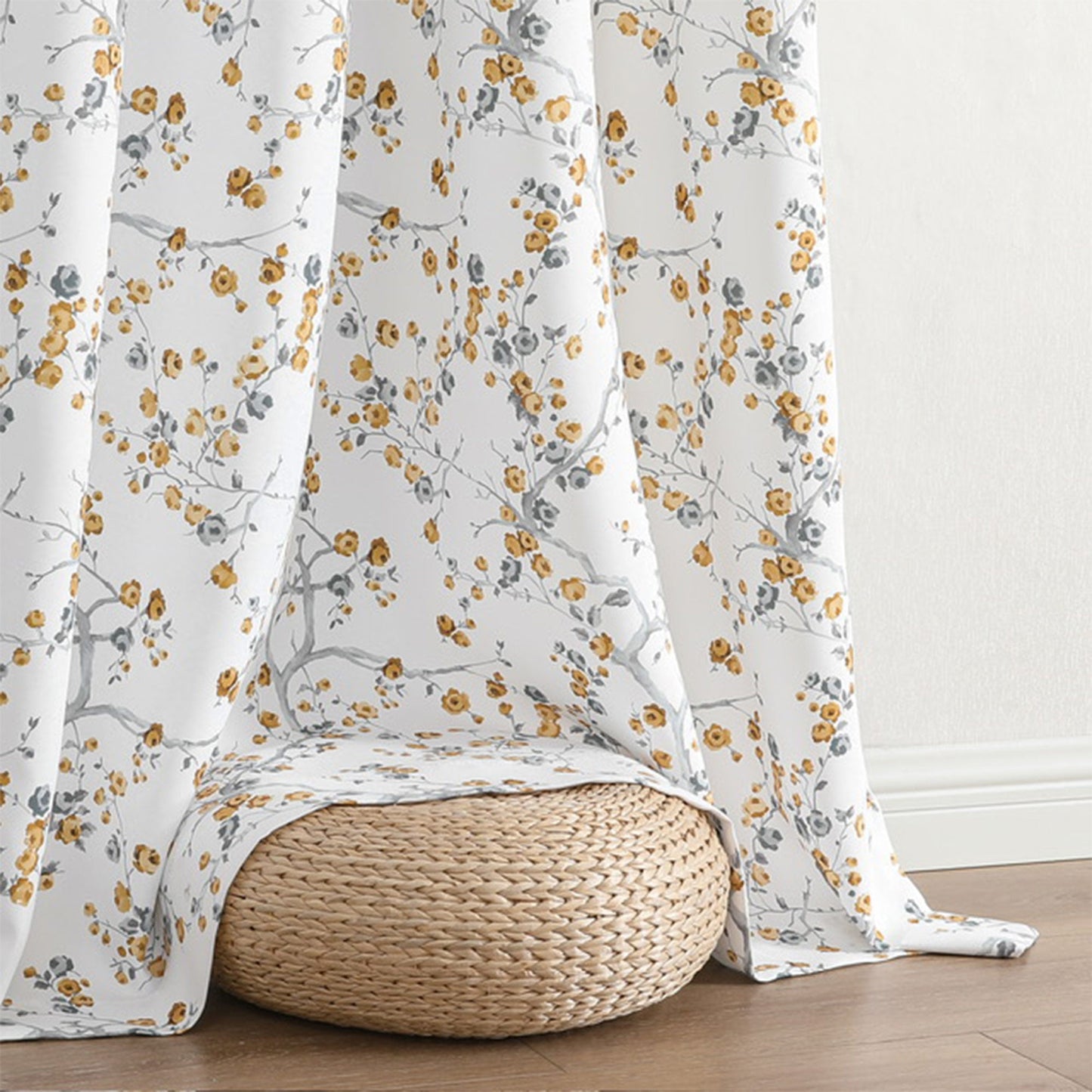 Arlo Printed Room Darkening Grommet Window Curtain Panel, Yellow, 52x84 Inches