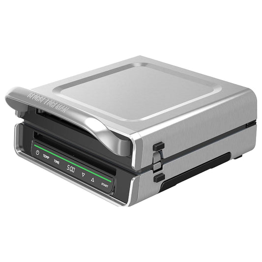 George Foreman Digital Stainless Steel Smokeless Grill, GRD6090B, 4-6 Servings